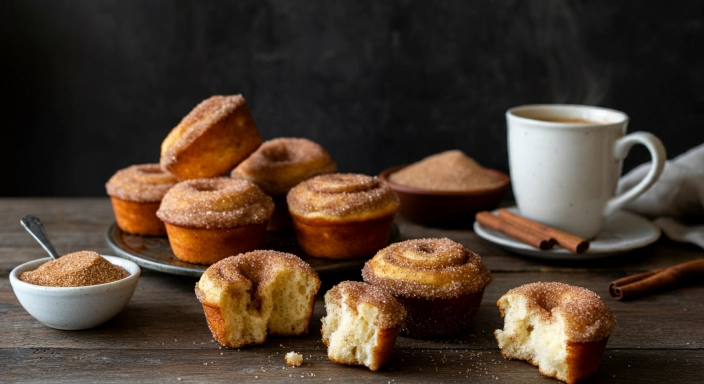 vegetarian cinnamon sugar donut muffins​