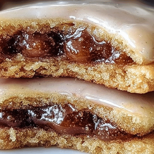 Soft brown sugar pop tart cookies filled with gooey cinnamon-sugar filling and topped with a sweet glaze.