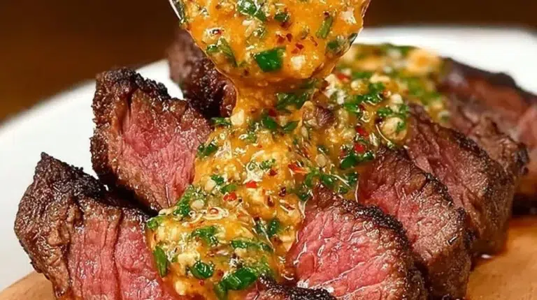 Delicious Cowboy Butter Steak topped with herb-infused butter