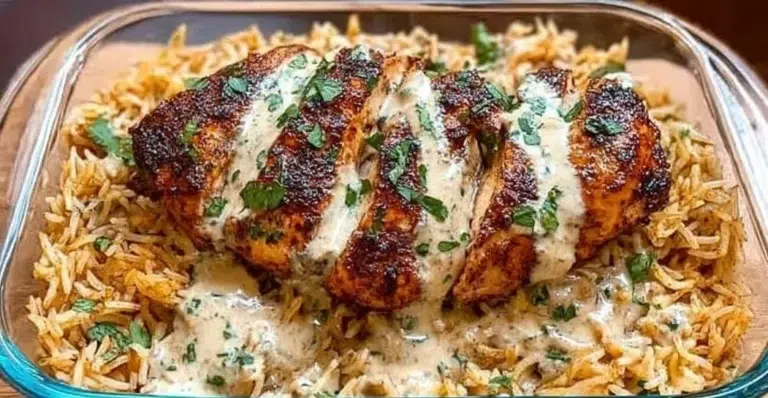 Creamy Cajun Chicken and Rice Bowls garnished with green onions and spices