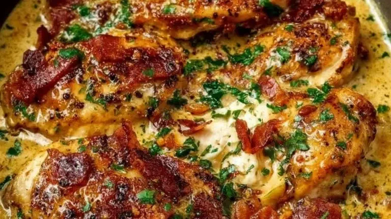 Crock Pot Marry Me Chicken with creamy sauce and herbs served in a bowl