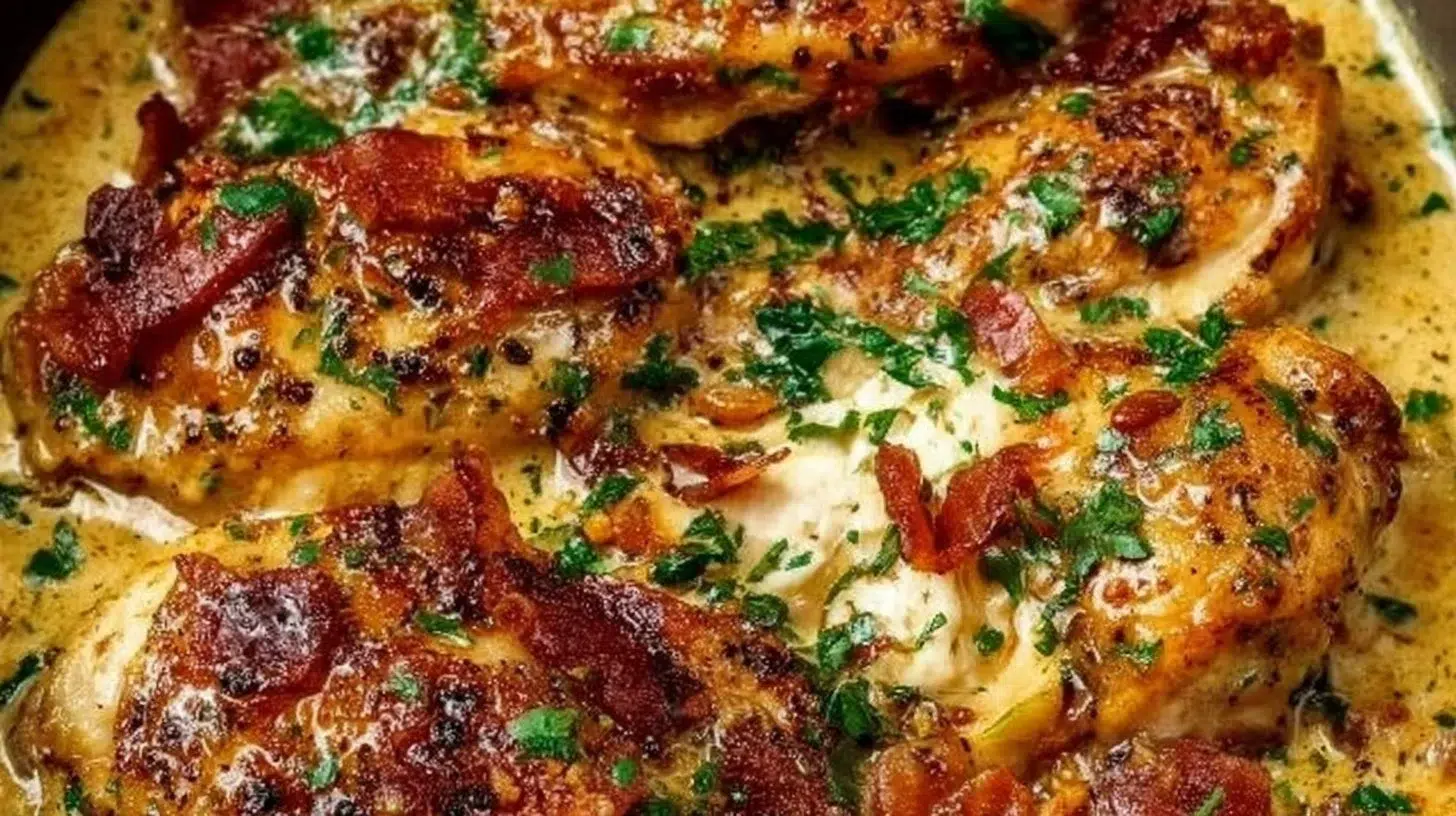 Crock Pot Marry Me Chicken with creamy sauce and herbs served in a bowl