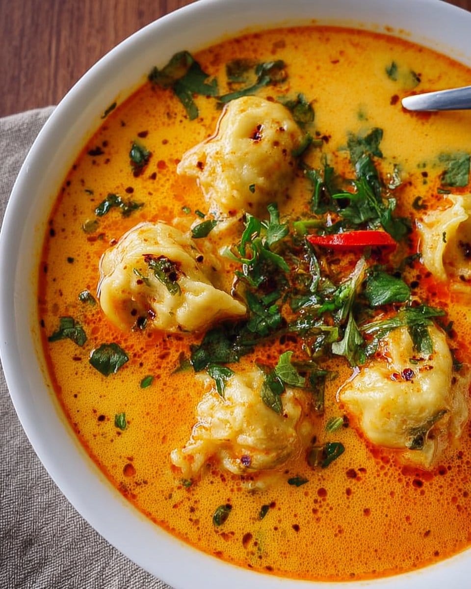 Quick Coconut Curry Soup with Dumplings - Alrightwithme
