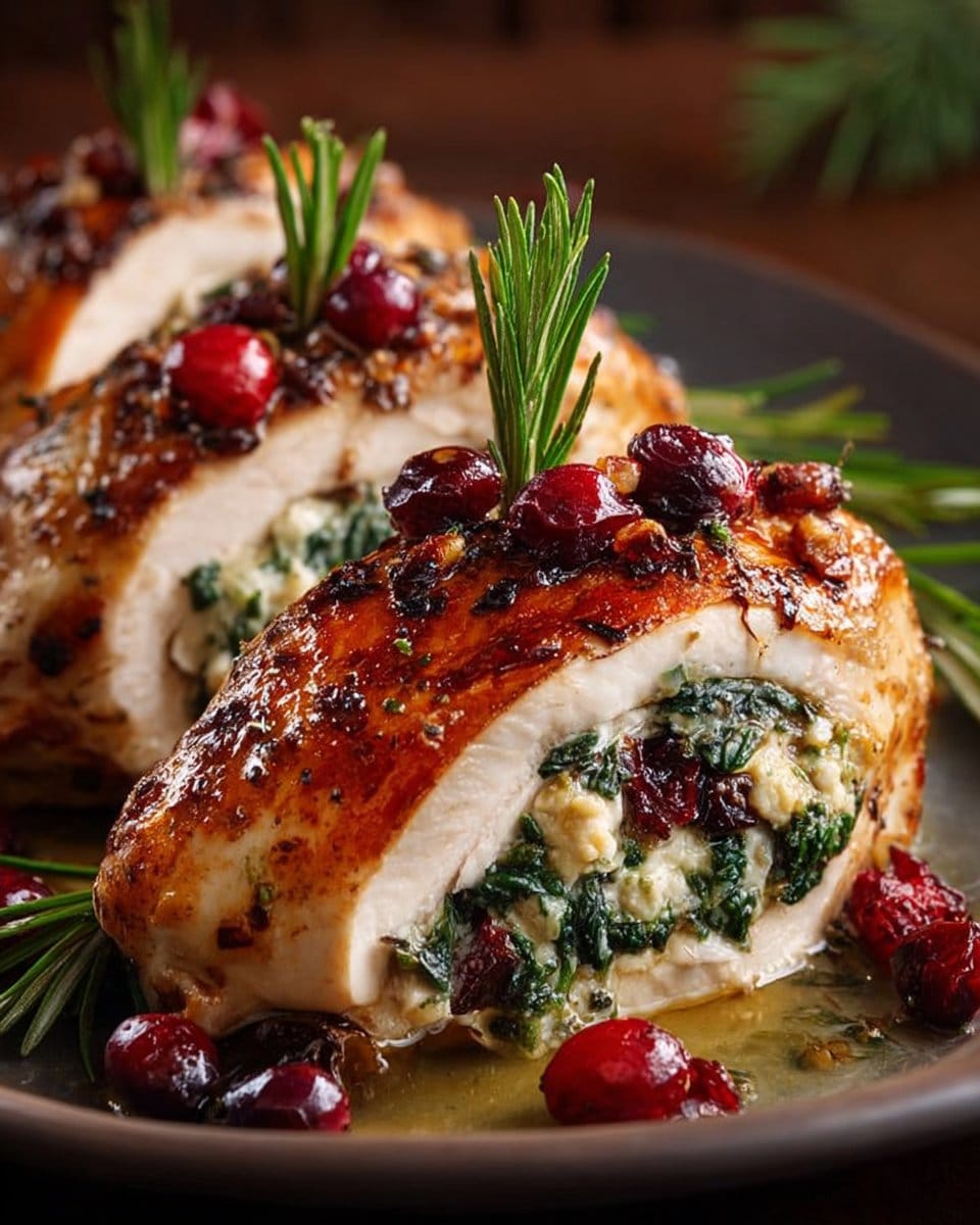 Spinach & Cranberry Stuffed Chicken Breasts