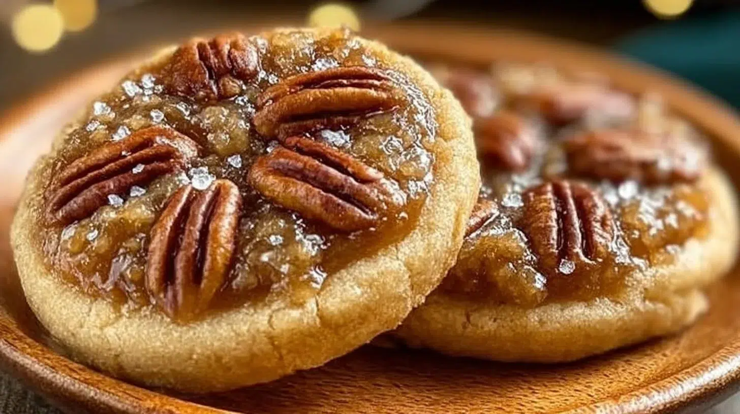 Delicious pecan pie cookies freshly baked and decorated for a sweet treat.