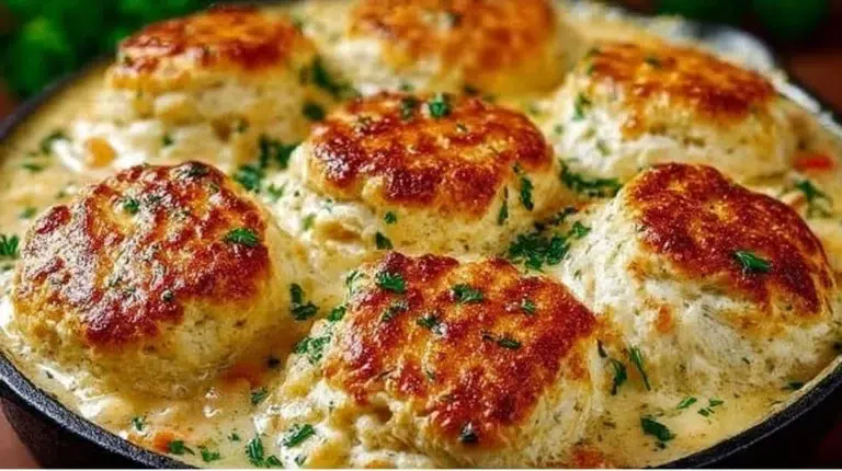 Delicious Red Lobster Biscuit Chicken Pot Pie featuring chicken and flaky biscuits