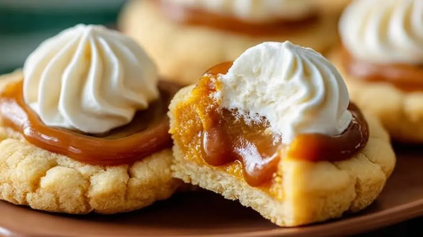 Thanksgiving cookies with a delicious pumpkin pie filling