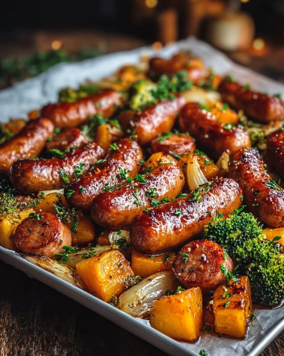 Honey Garlic Sheet Pan Sausage