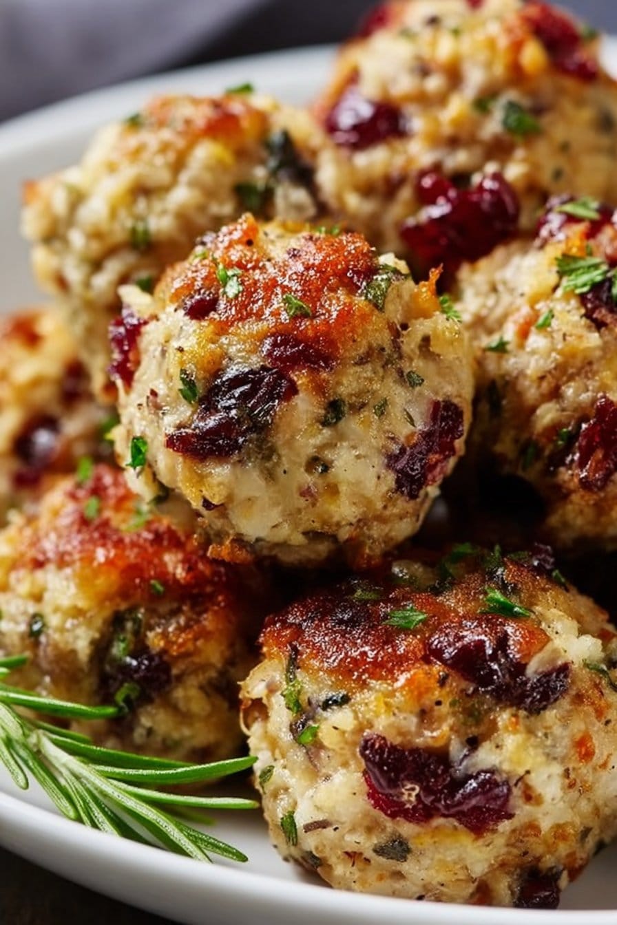 Cranberry Turkey Stuffing Balls