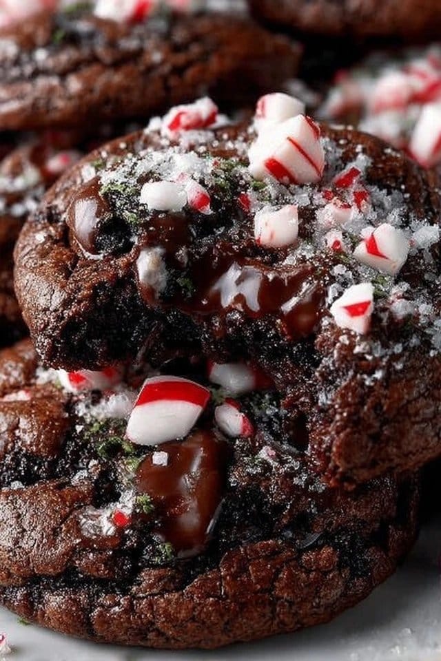 Peppermint Brownie Cookies