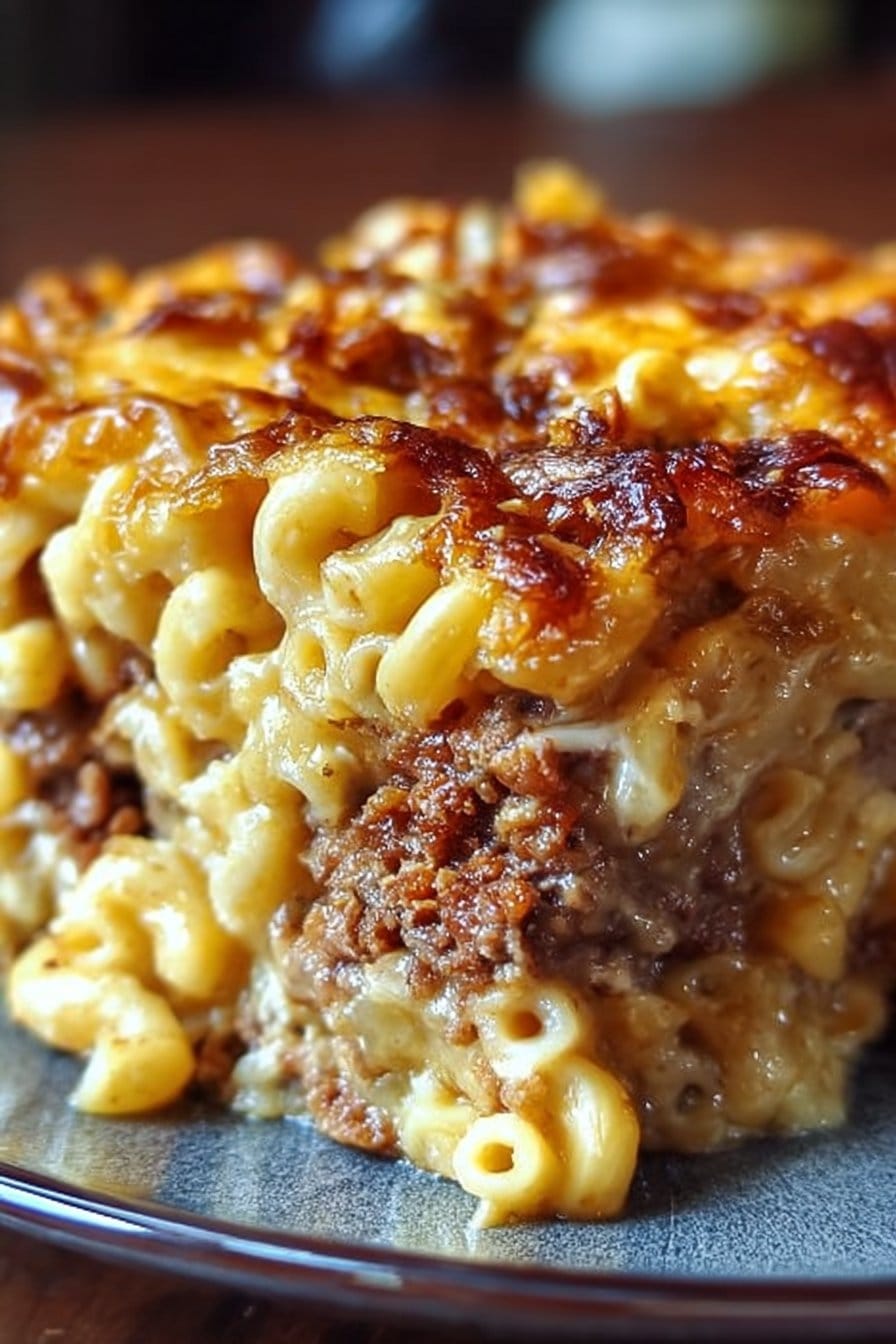 Mac and Cheese Meatloaf Casserole