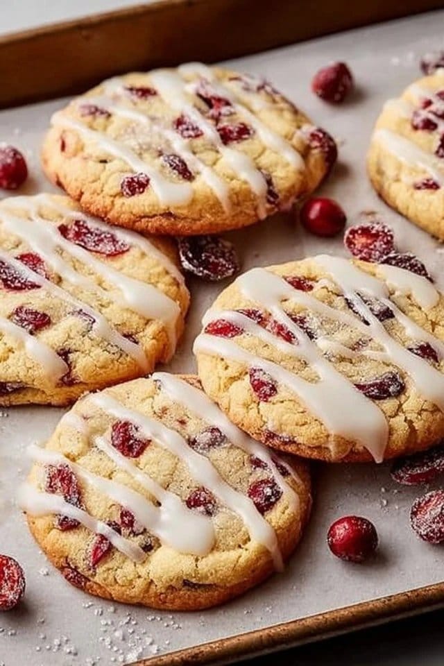 Chewy Christmas Cranberry Orange Cookies