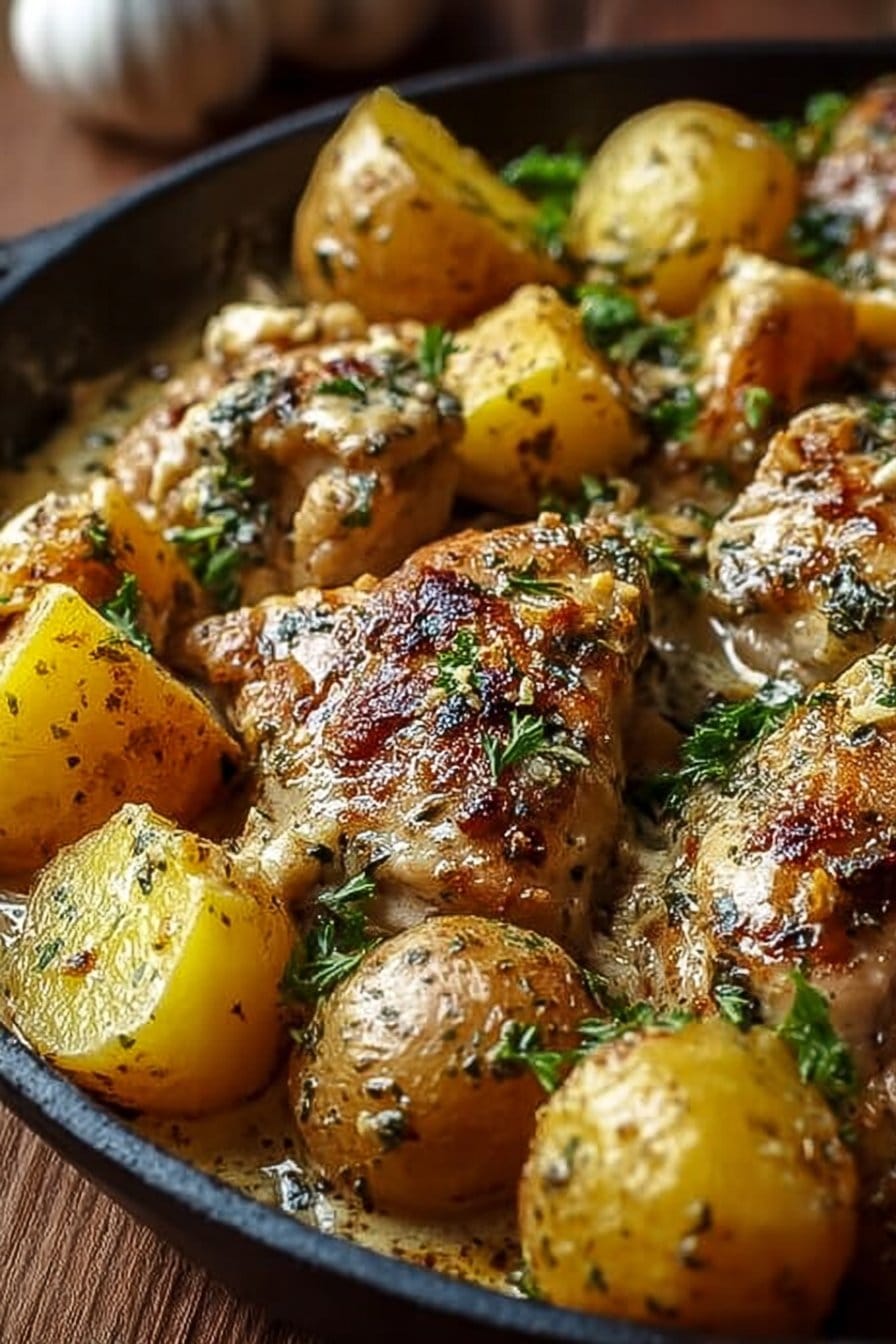 Garlic Parmesan Chicken and Baby Potatoes
