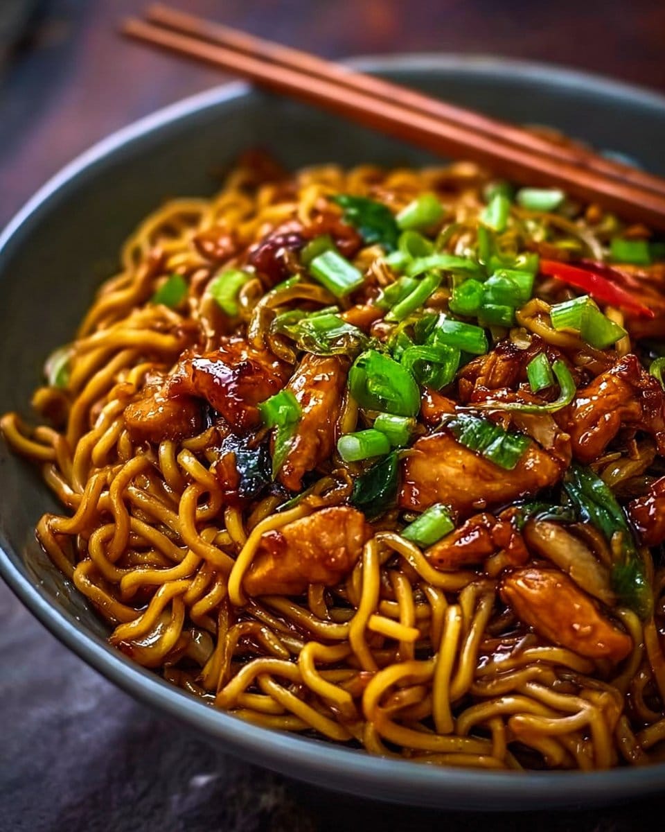 Sticky Garlic Chicken Noodles
