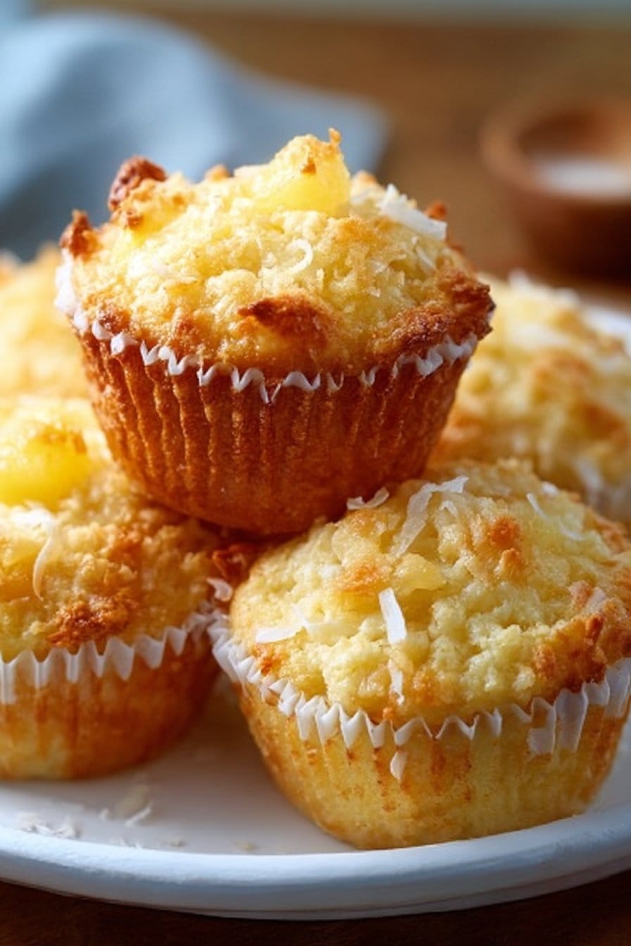 Coconut and Pineapple Cottage Cheese Muffins