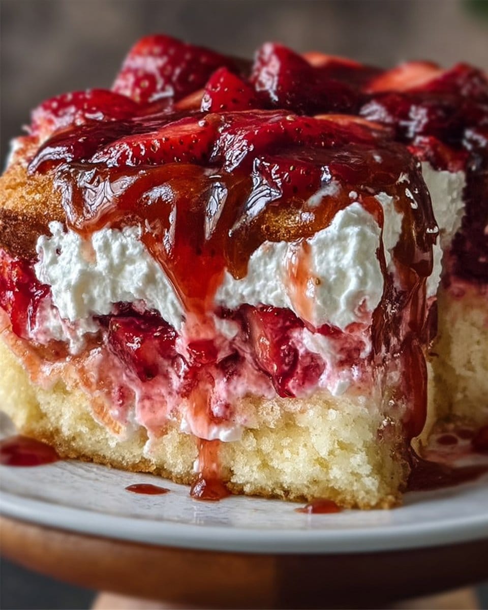 Strawberry Earthquake Cake