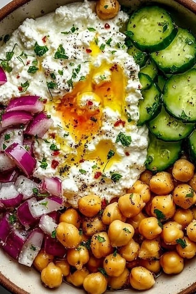 Cottage Cheese and Chickpea Salad