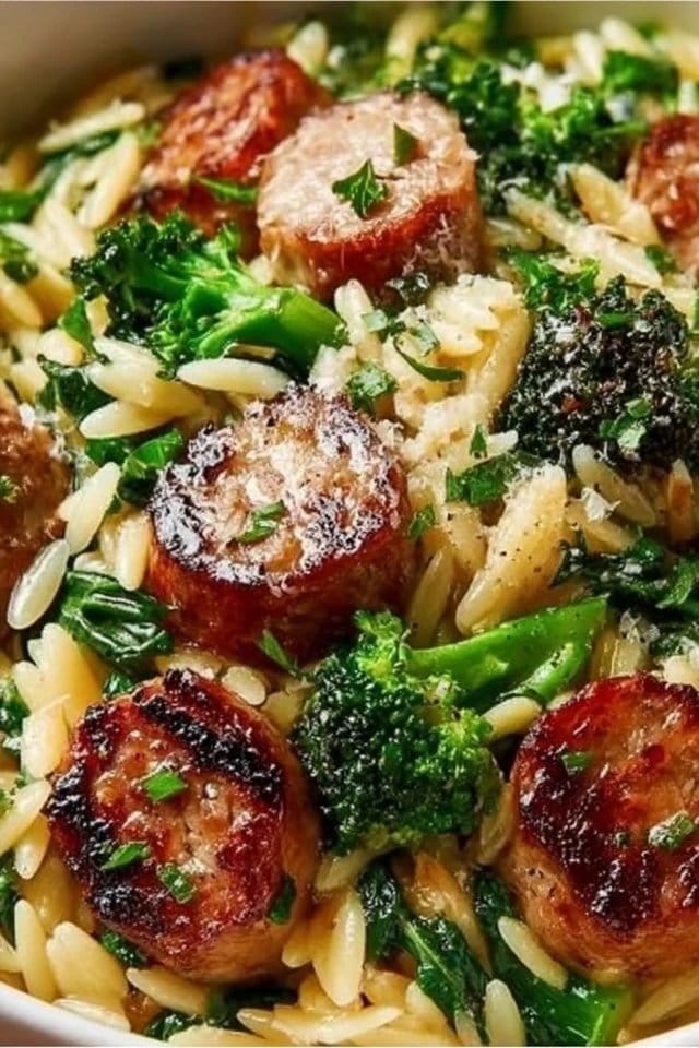 Chicken Sausage and Broccoli Orzo