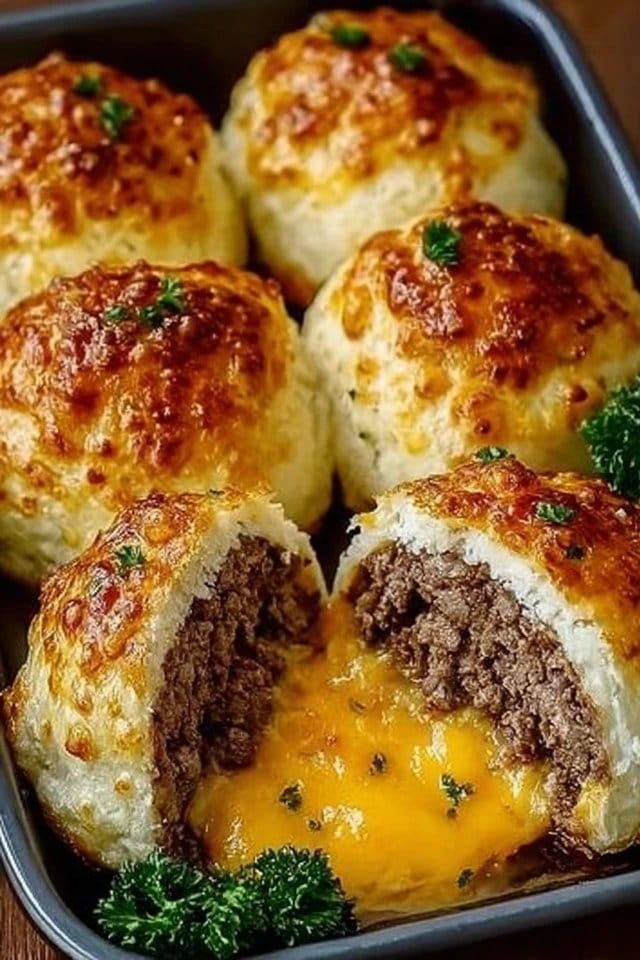 Irresistible Garlic Parmesan Cheeseburger Bombs