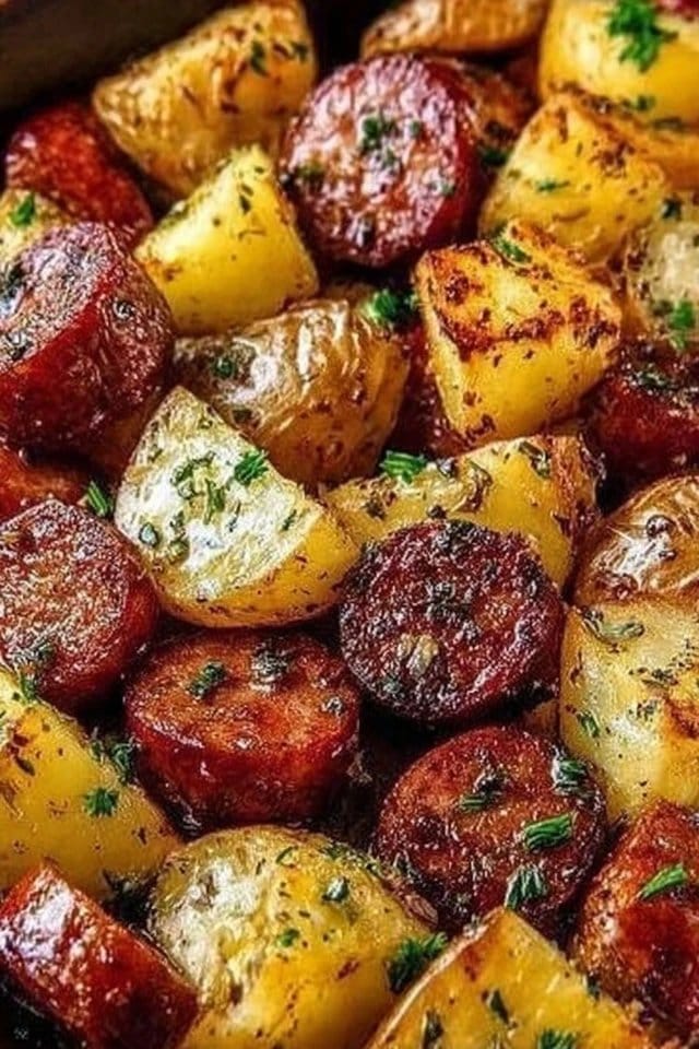 Oven-Roasted Smoked Sausage and Potatoes