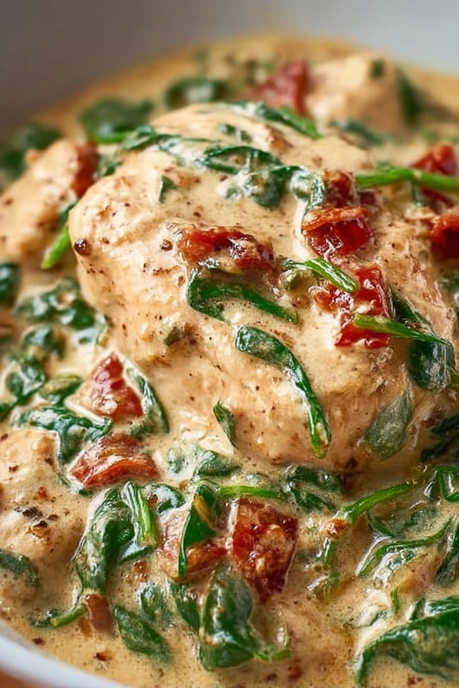 Creamy Crockpot Tuscan Chicken