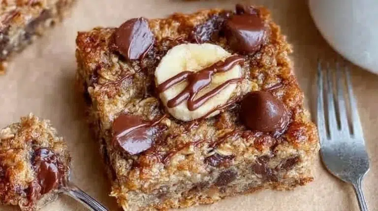 Deliciously healthy banana oatmeal bars ready to enjoy as a nutritious snack.