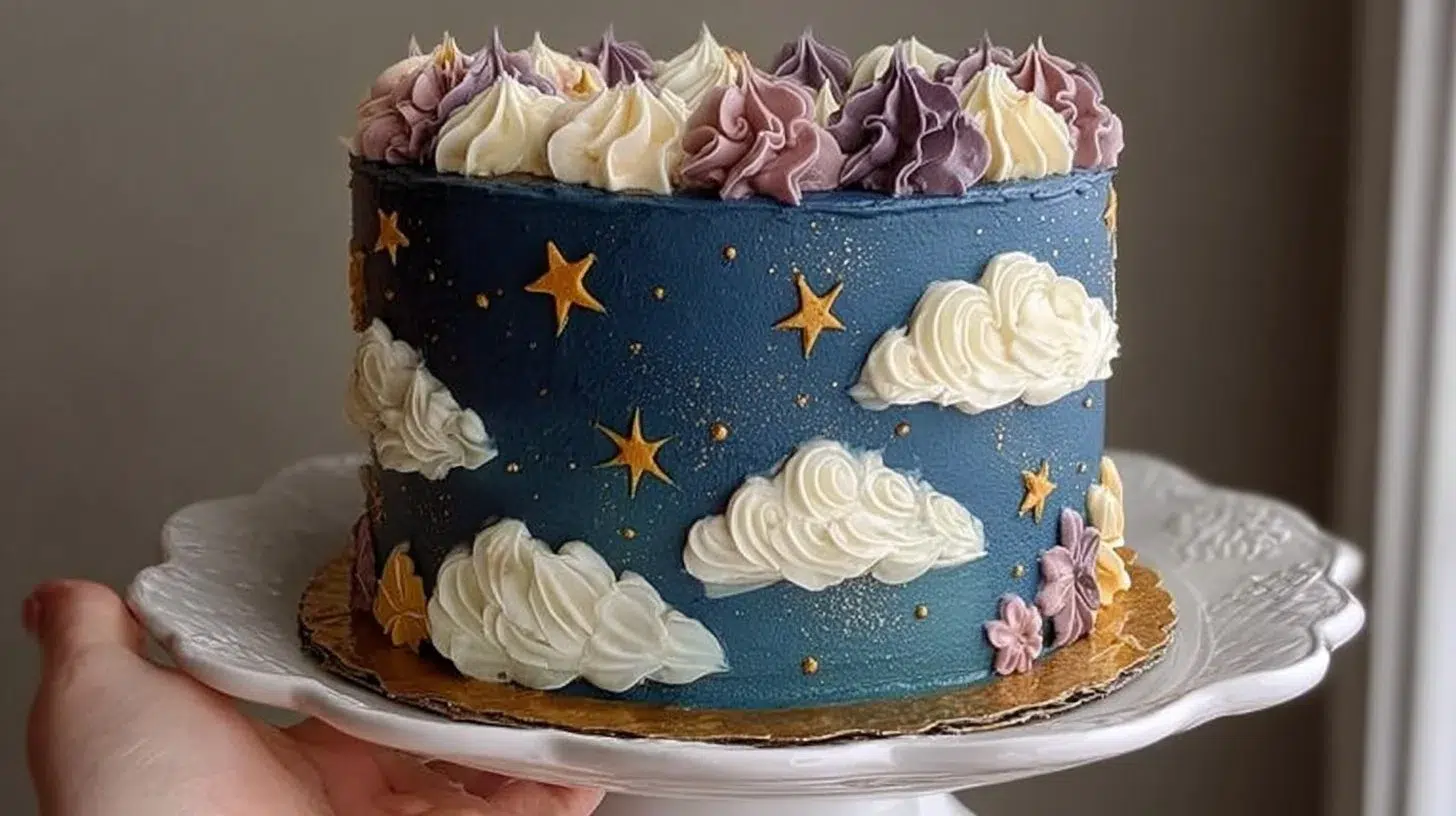Vibrant celestial themed birthday cake at Blue House Bakeshop for Amelia's celebration.