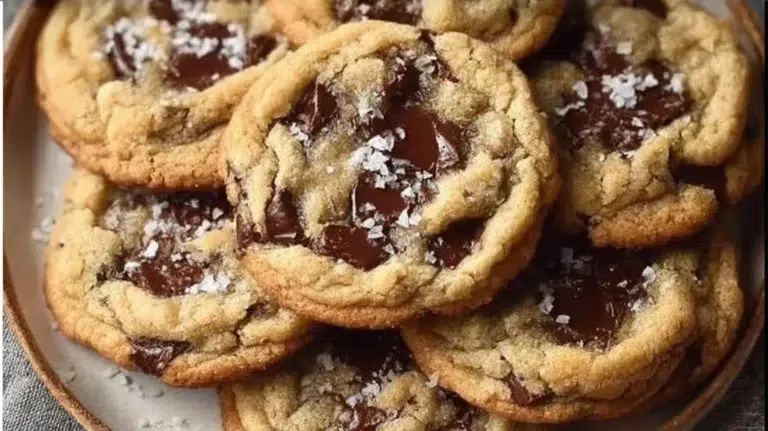 Delicious brown butter chocolate chip cookies fresh out of the oven