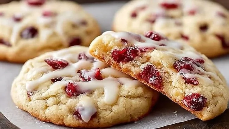 Chewy Christmas cranberry orange cookies on a festive plate