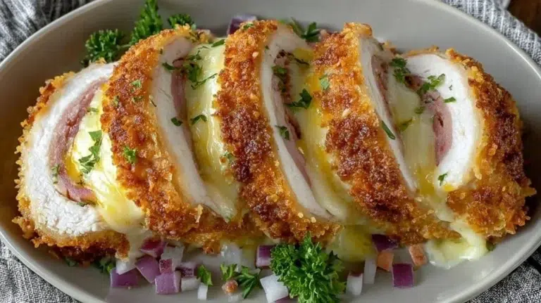 Delicious Chicken Blue Ribbon dish ready for presentation at a cooking competition.