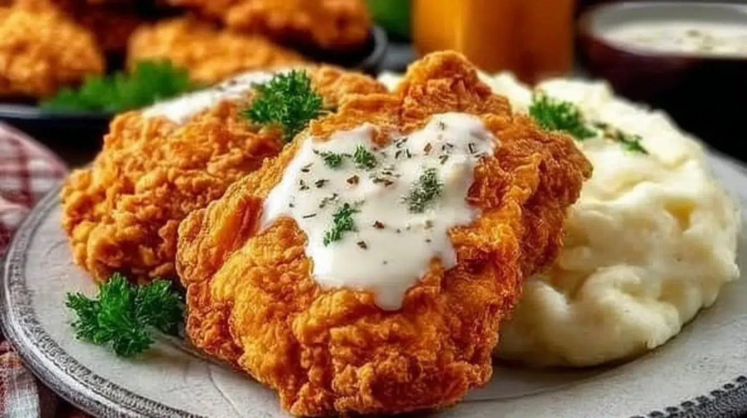 Delicious Chicken Fried Chicken served with sides for a hearty meal.