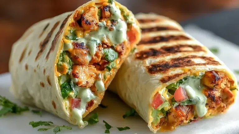 Chipotle Ranch Grilled Chicken Burrito with fresh ingredients and vibrant flavors