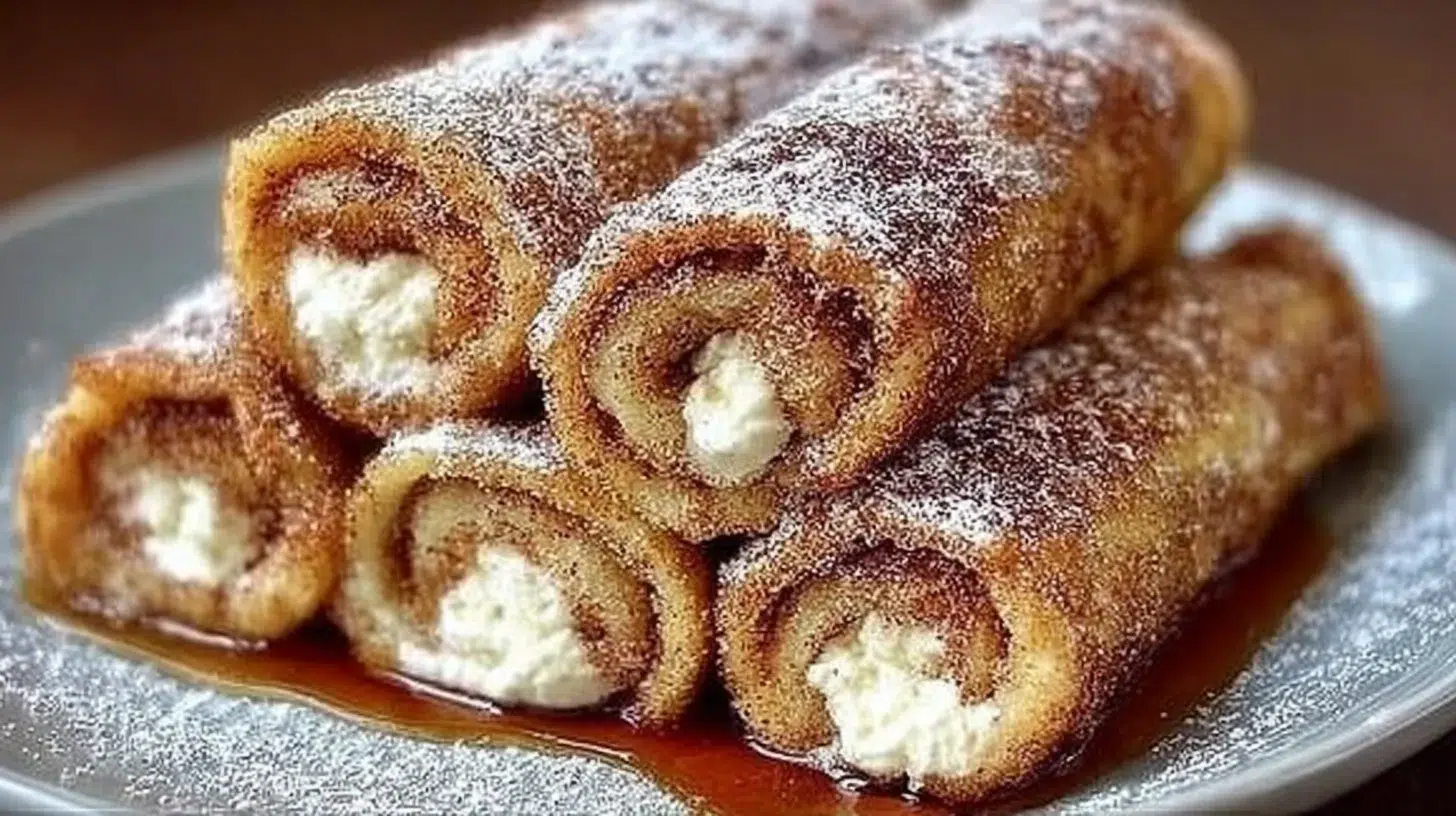 Delicious Cinnamon Roll French Toast Roll-Ups with frosting