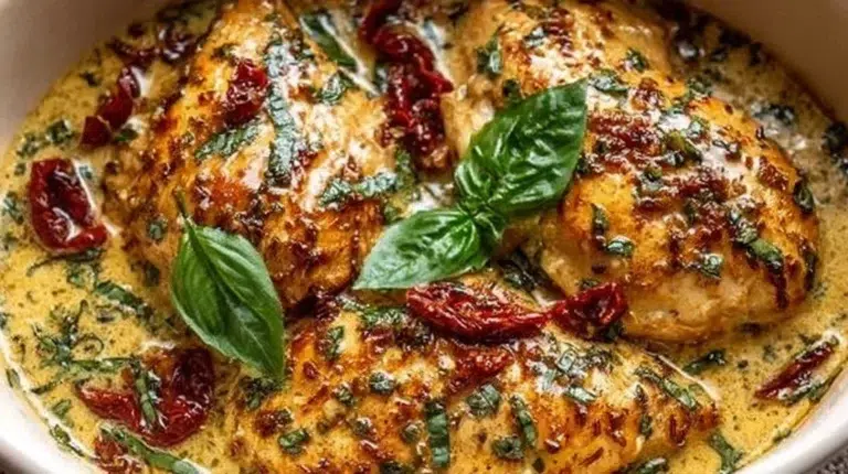 Delicious Crockpot Marry Me Chicken served with creamy sauce and herbs