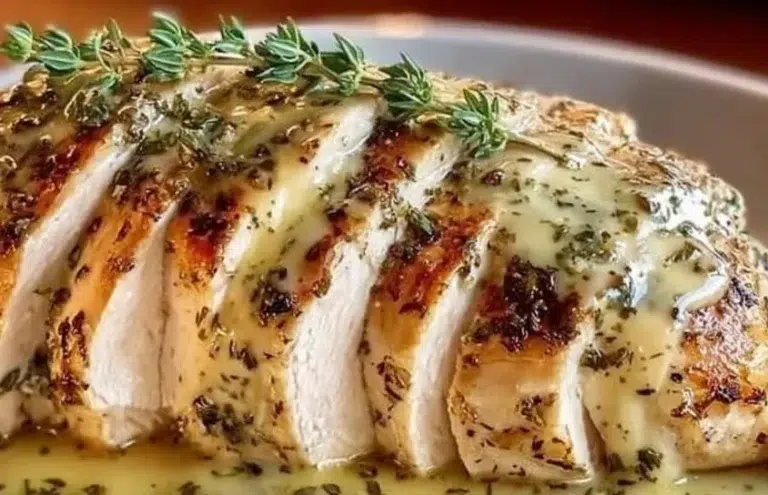 Crockpot turkey breast cooked to perfection with herbs and spices.