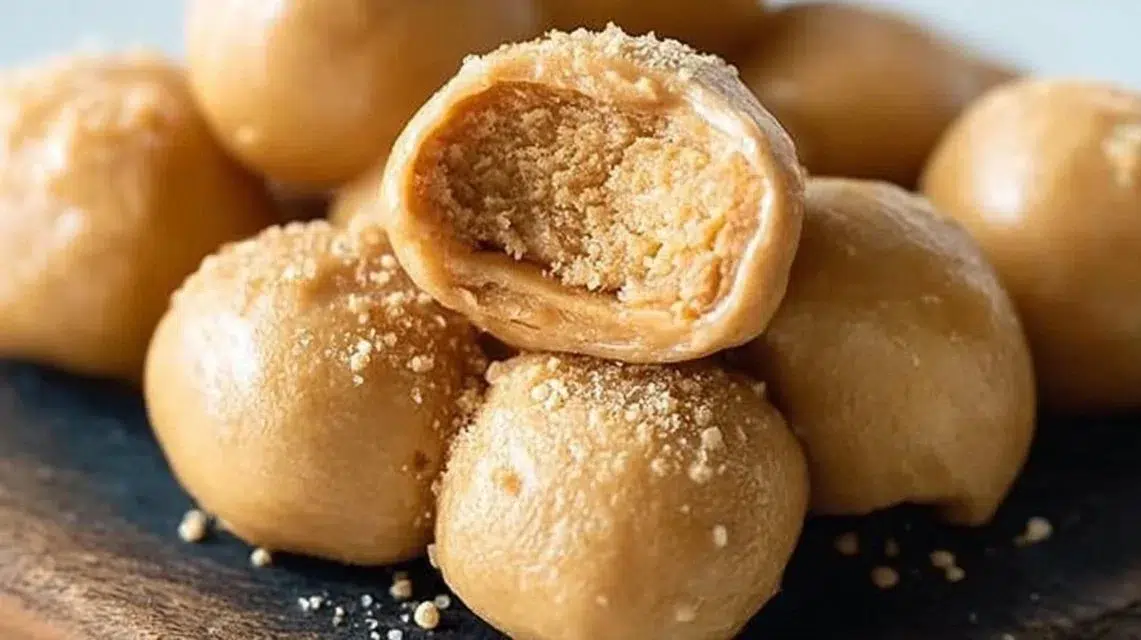 Delicious and easy-to-make peanut butter balls on a plate