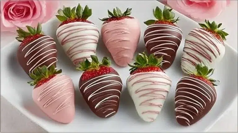 Delicious chocolate covered strawberries ready for Valentine's Day celebration