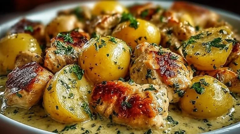 Delicious Garlic Parmesan Chicken and Potatoes in a crockpot