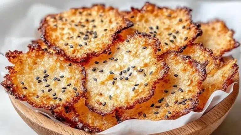 A bowl of crispy keto cottage cheese chips, a healthy low-carb snack option