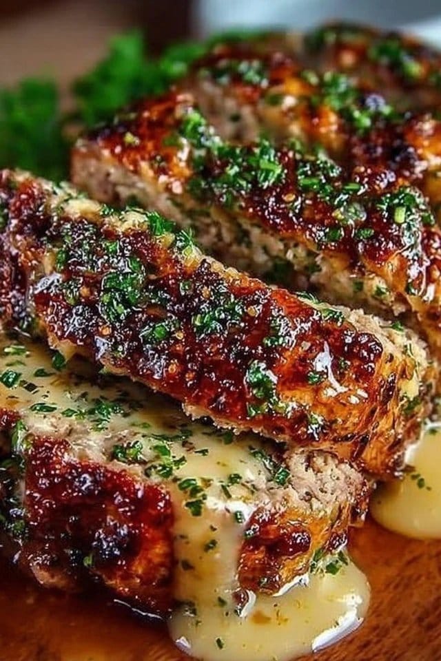 Garlic Parmesan Chicken Meatloaf