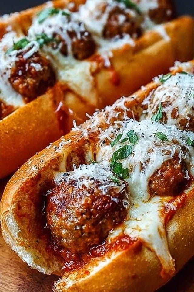 Cheesy Meatball Subs