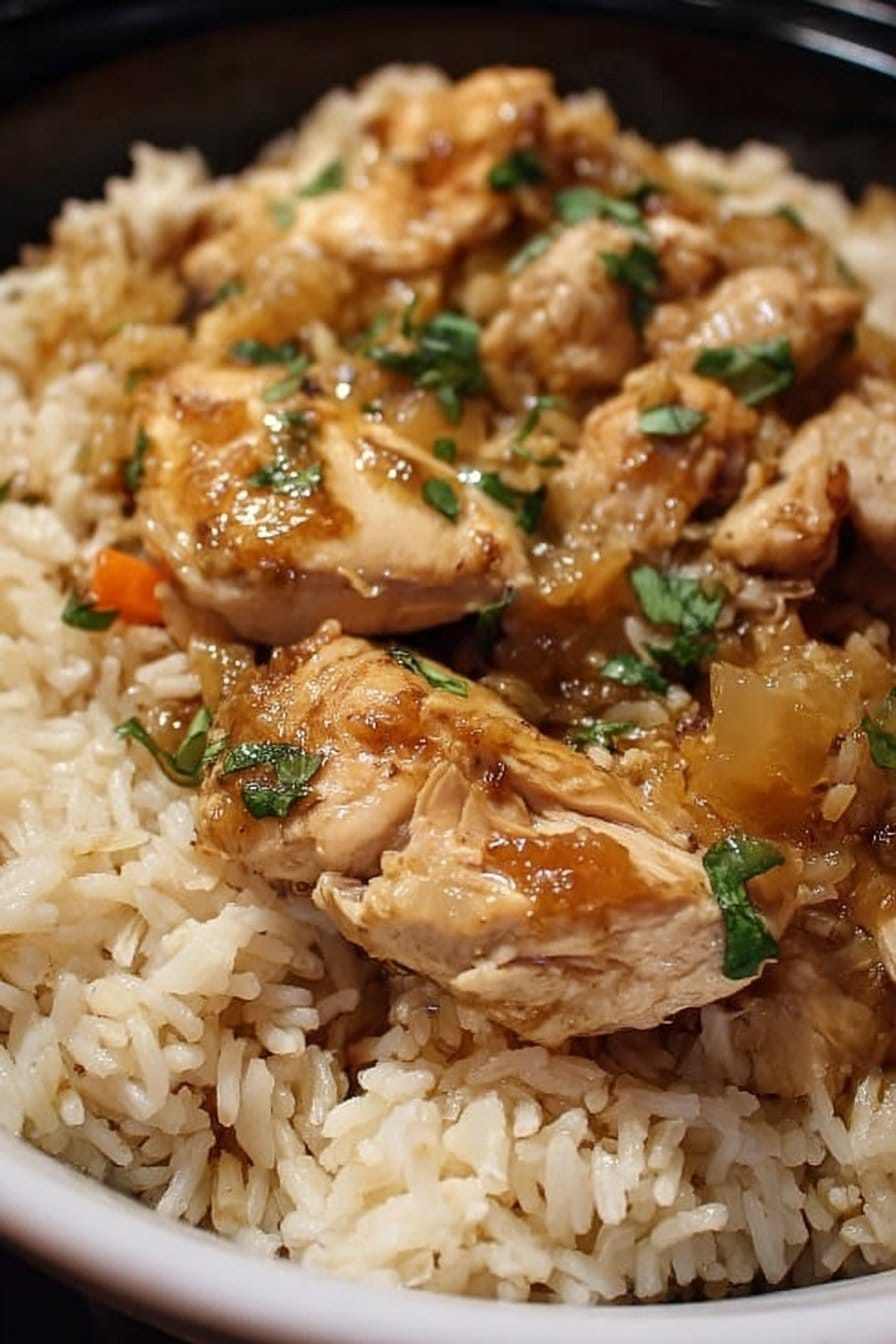 Crock Pot No Peek Chicken with Rice
