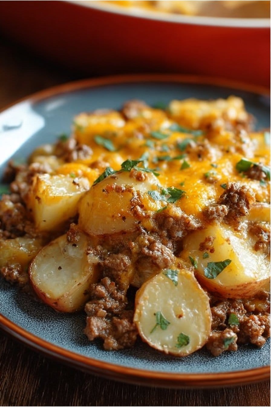 Cheesy Ground Beef & Potato Casserole