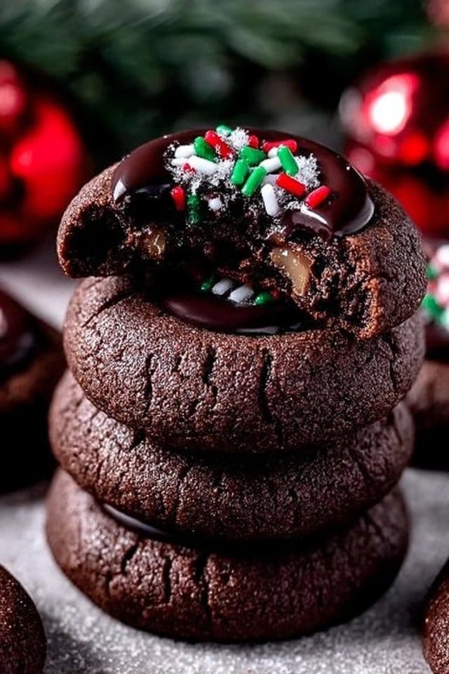 Chocolate Thumbprint Cookies