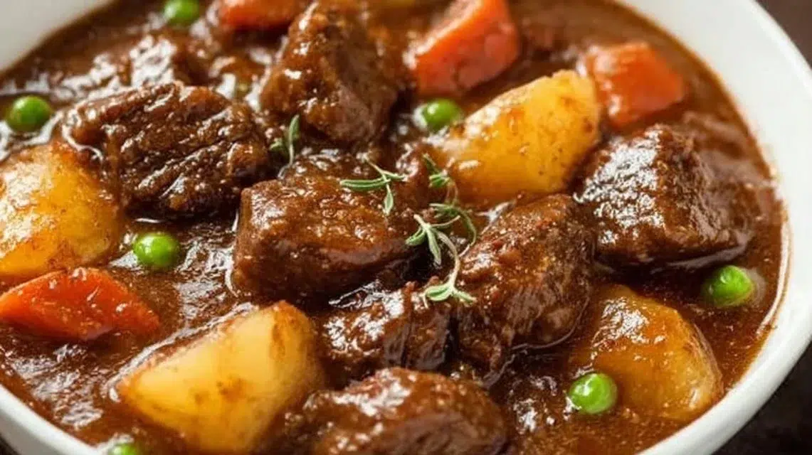 Delicious slow cooker beef stew with tender meat and vegetables