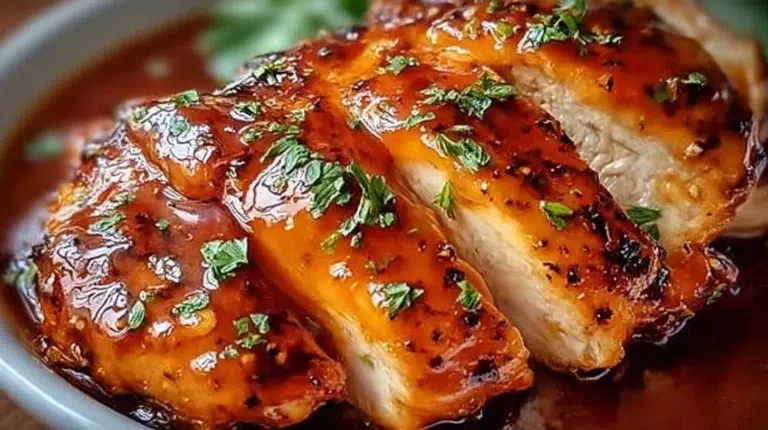 Sweet Baby Ray's Crockpot Chicken with tender meat in a savory sauce