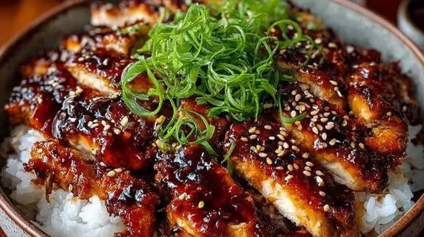 Delicious Teriyaki Chicken served with vegetables and rice
