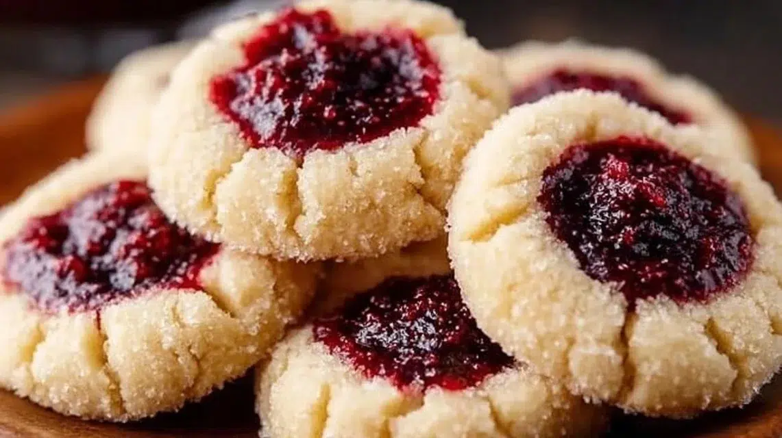 Delicious homemade thumbprint cookies filled with fruit jam.