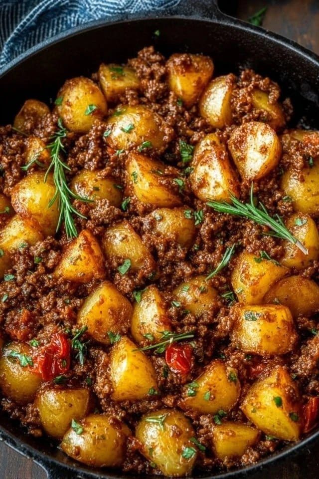One-Pan Ground Beef and Potato Dinner