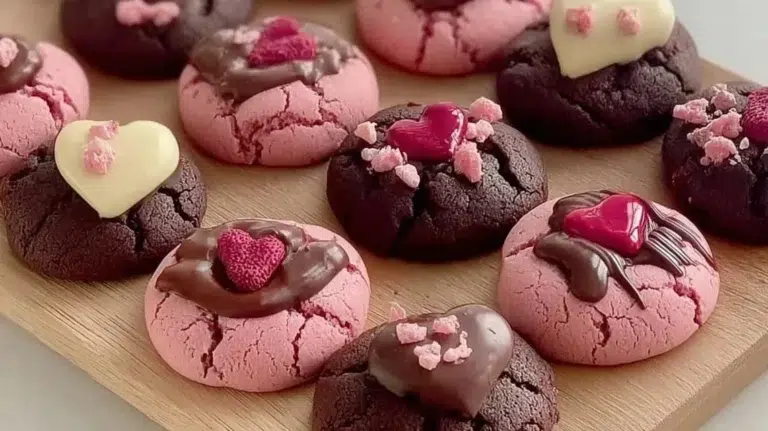Delicious Valentine Ganache Cookies with rich chocolate filling
